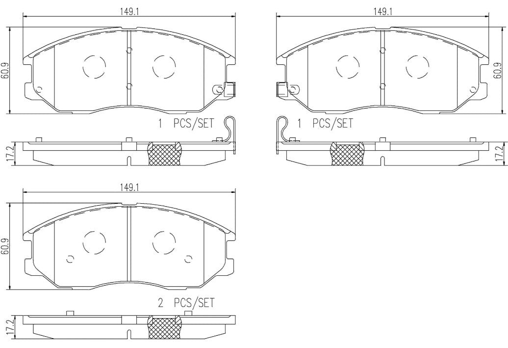 Brembo Premium Low-Met OE Equivalent Pad Brake Pad P30078N - Disc Set