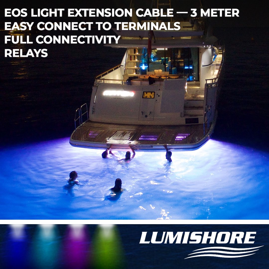 Lumishore US CE Certified Boat Underwater Light Extension Cable 010-14464-00 - SMX154 TIX404 Eos
