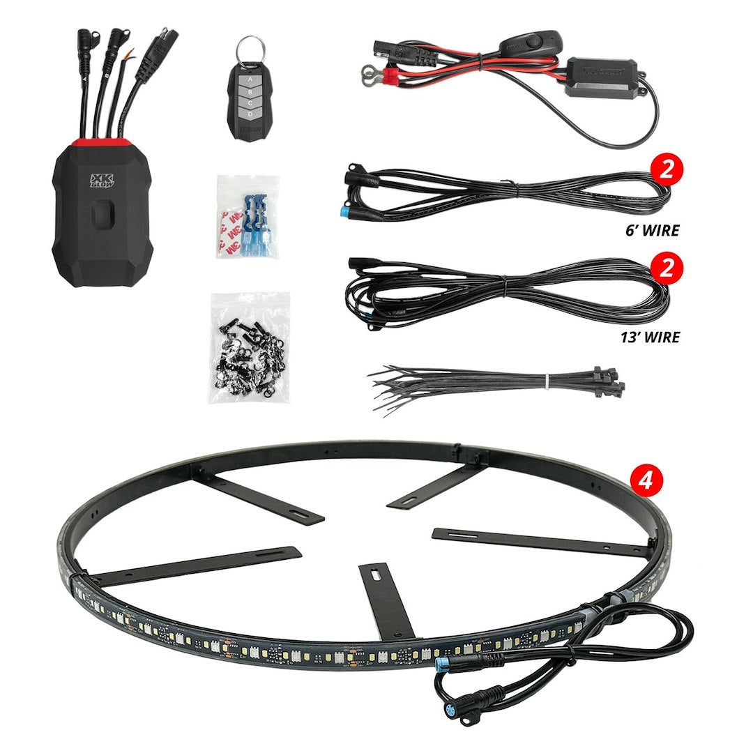 XK Glow Firmware Update Capability Wheel Light Ring MX-Wheel-KIT - Xkmax Rgbw Lite