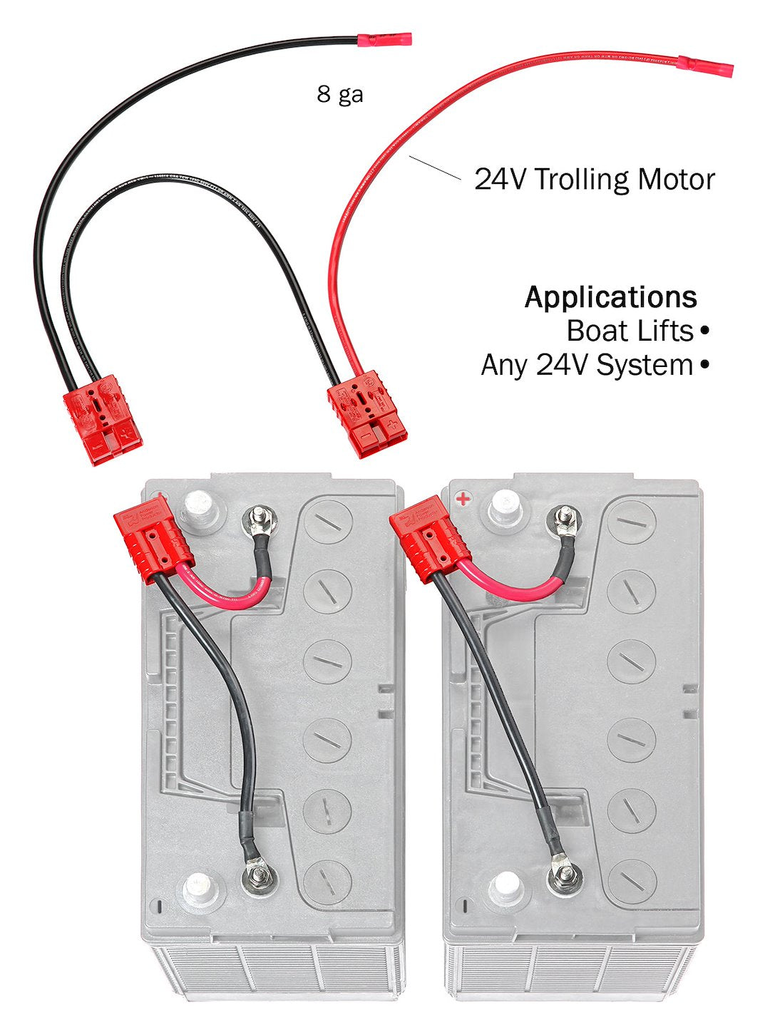 Connect Ease Corrosion Resistant Components Trolling Motor Wiring Kit RCE24VBK - 24 Volt Series Standard