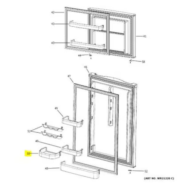 GE Appliance Made In USA Refrigerator Door Bin WR71X32549 - Gallon