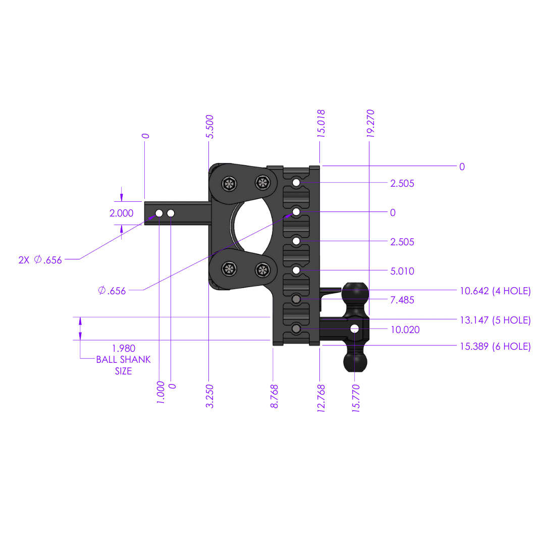 GEN-Y Hitch Made In USA Trailer Hitch Ball Mount GH-2325 - Boss Torsion-Flex 2.5 Shank