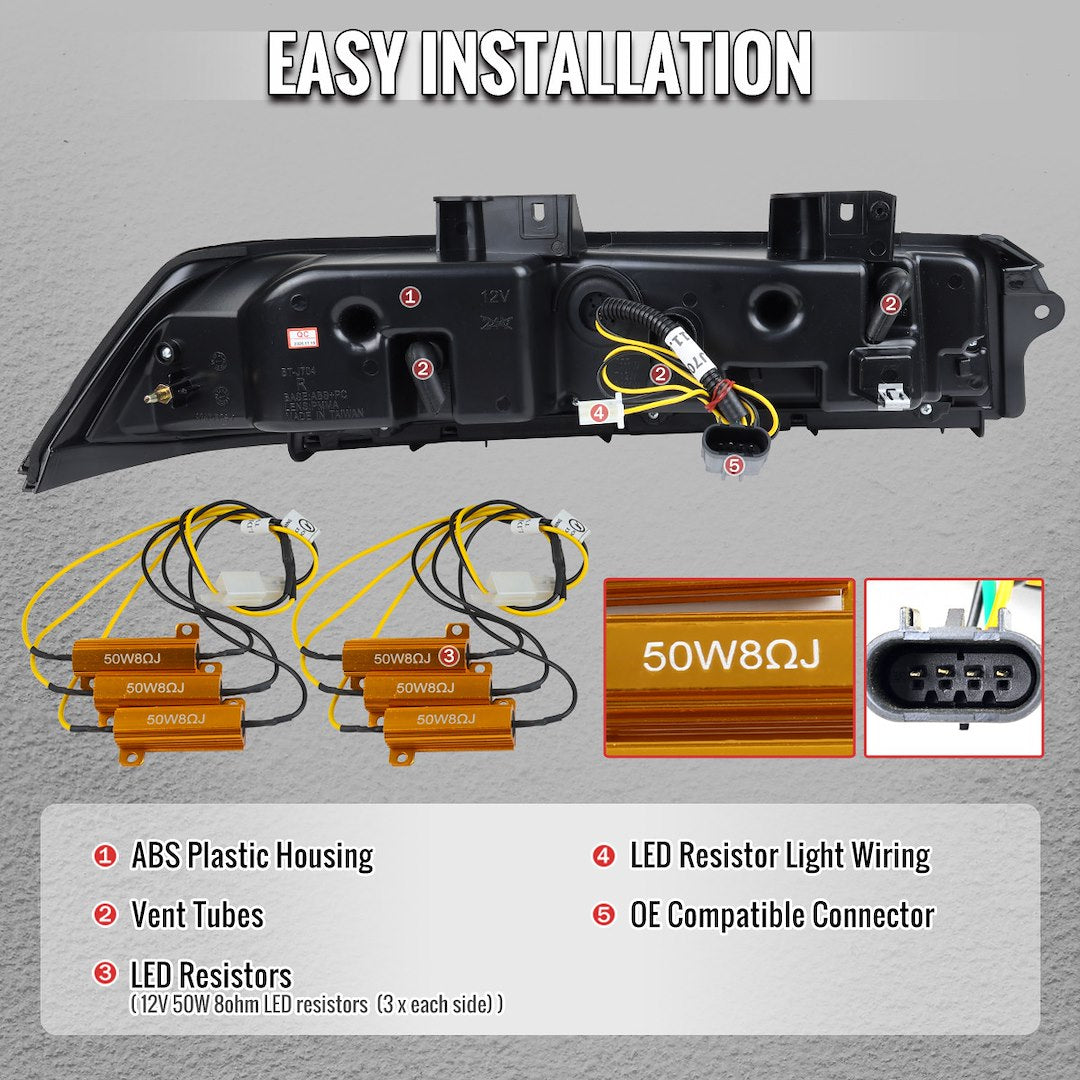 Spec-D Tunin All LED Bulbs Are Provided Tail Light Assembly LT-CMR14Cled-SQ-TM - Chevrolet Camaro Full Ligh