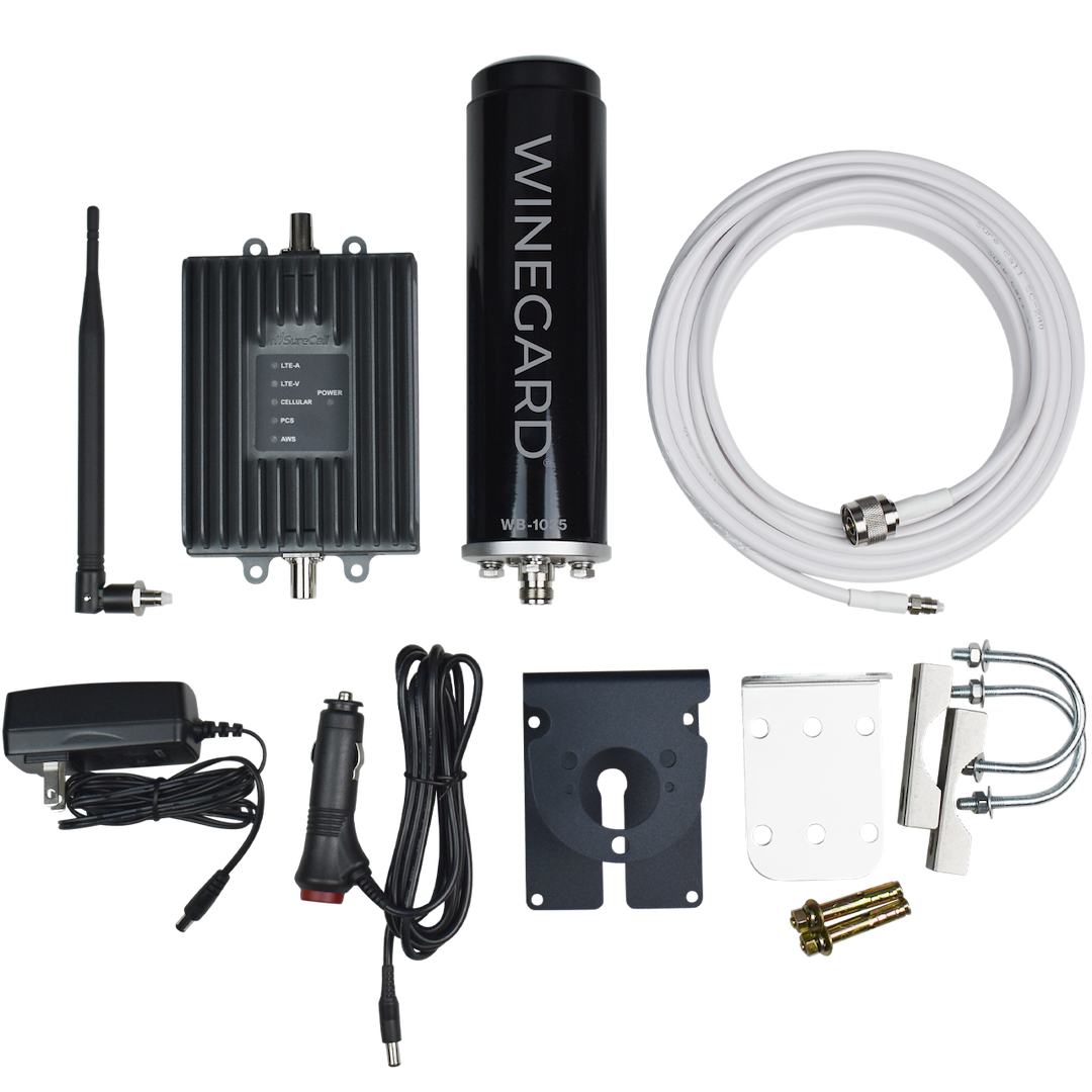 Winegard Easy To Install Cellular Phone Signal Booster WB-1035 - Black Wine Gard Cell AT