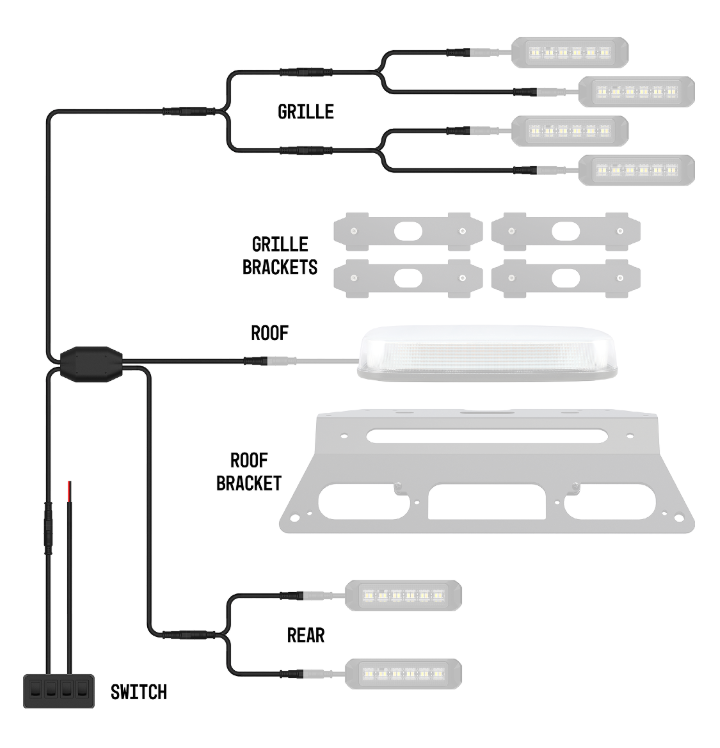 ARC Lighting BB8KA06 Warning Light Wiring Harness