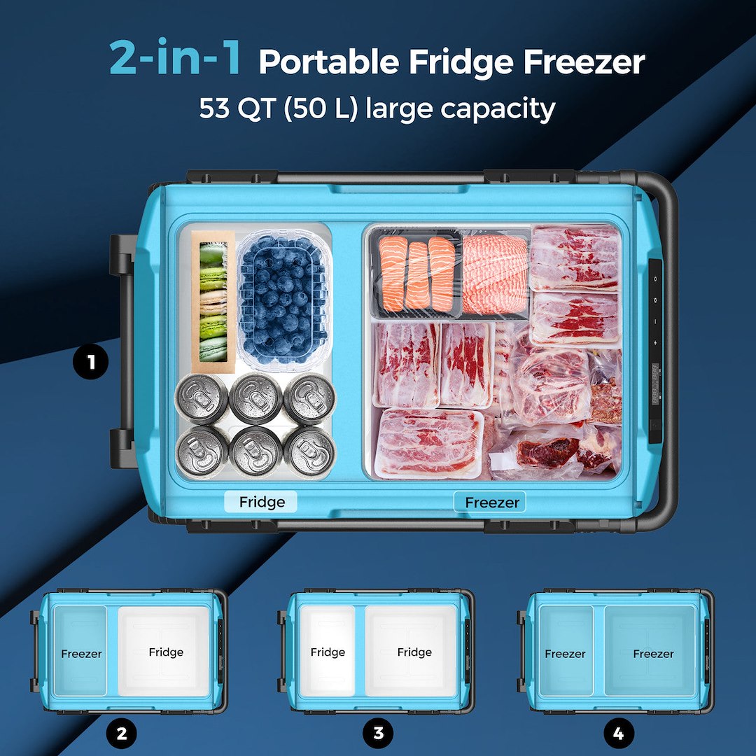 Renogy CFC-Free Excellent Heat Insulation Refrigerator DCCR50L-G1-US - 53 Quart Portable