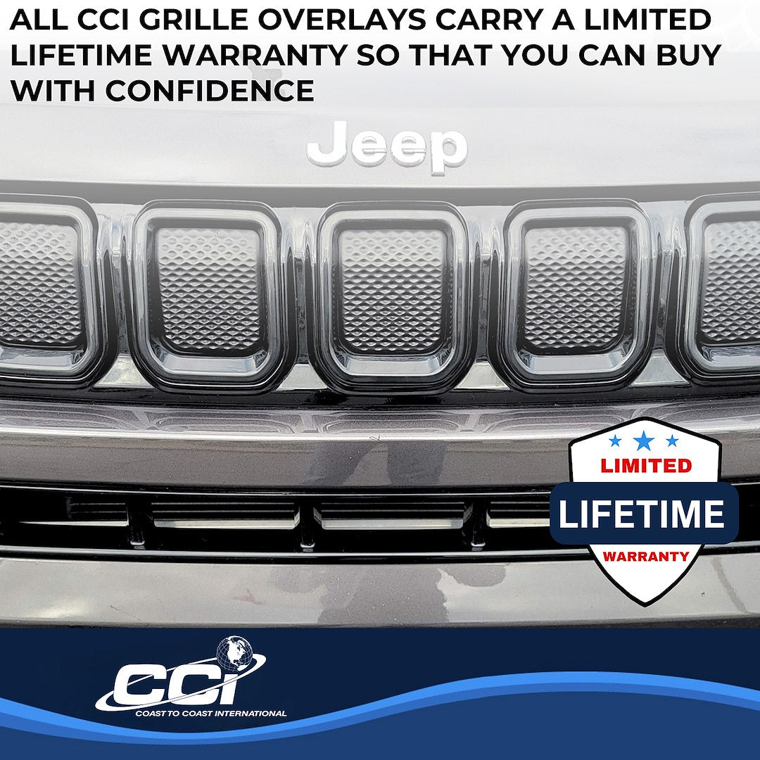 Coast2Coast Limited Lifetime Warranty Grille Insert GI194Black - Glossy Black GI 22-25 Compass 7PC GI194BLK