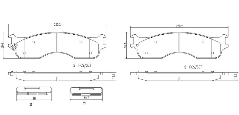 Brembo Premium Low-Met OE Equivalent Pad Brake Pad P18011N - Disc Set