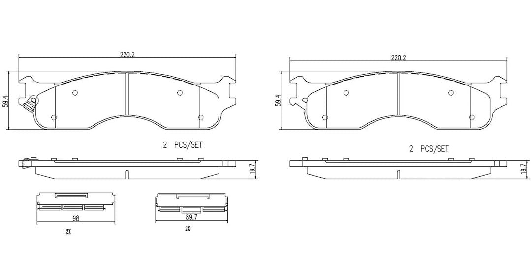 Brembo Premium Low-Met OE Equivalent Pad Brake Pad P18011N - Disc Set