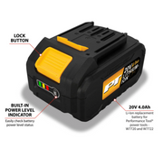 Perform Tool Lock Button Power Tool Battery W7724 - 20V 4.0AH LI-ION