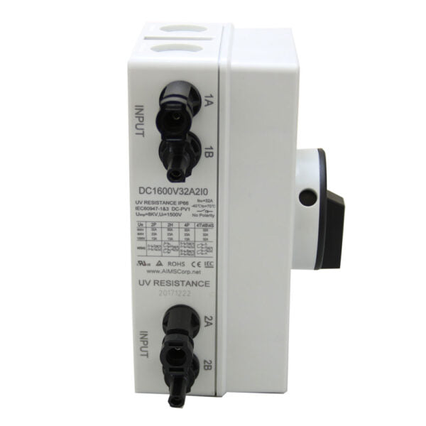 Aims Power DC1600V32A2IO Solar Panel Disconnect Switch