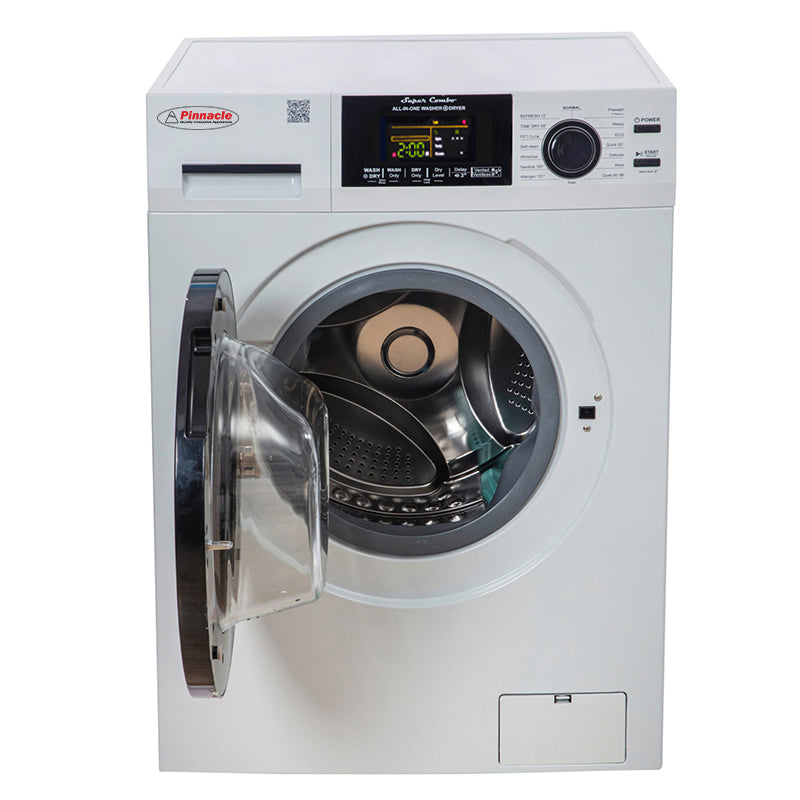 Pinnacle Delay Start And Oversuds Control Clothes Washer/ Dryer Combo Unit 22-4600 L W - White Super 15LBS