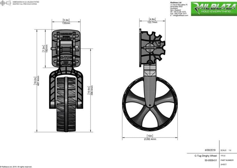 Railblaza 50-0009-51 Boat Wheel