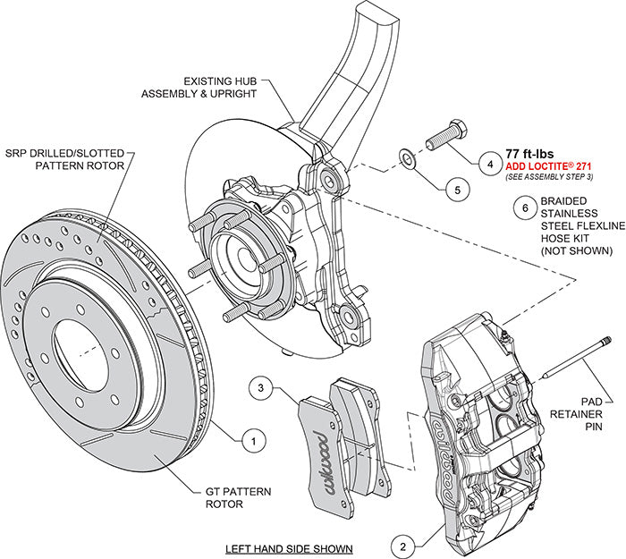 Wilwood No Supplier Warranty Brake Kit 140-17557-DR - Front Aero6-DM Ford