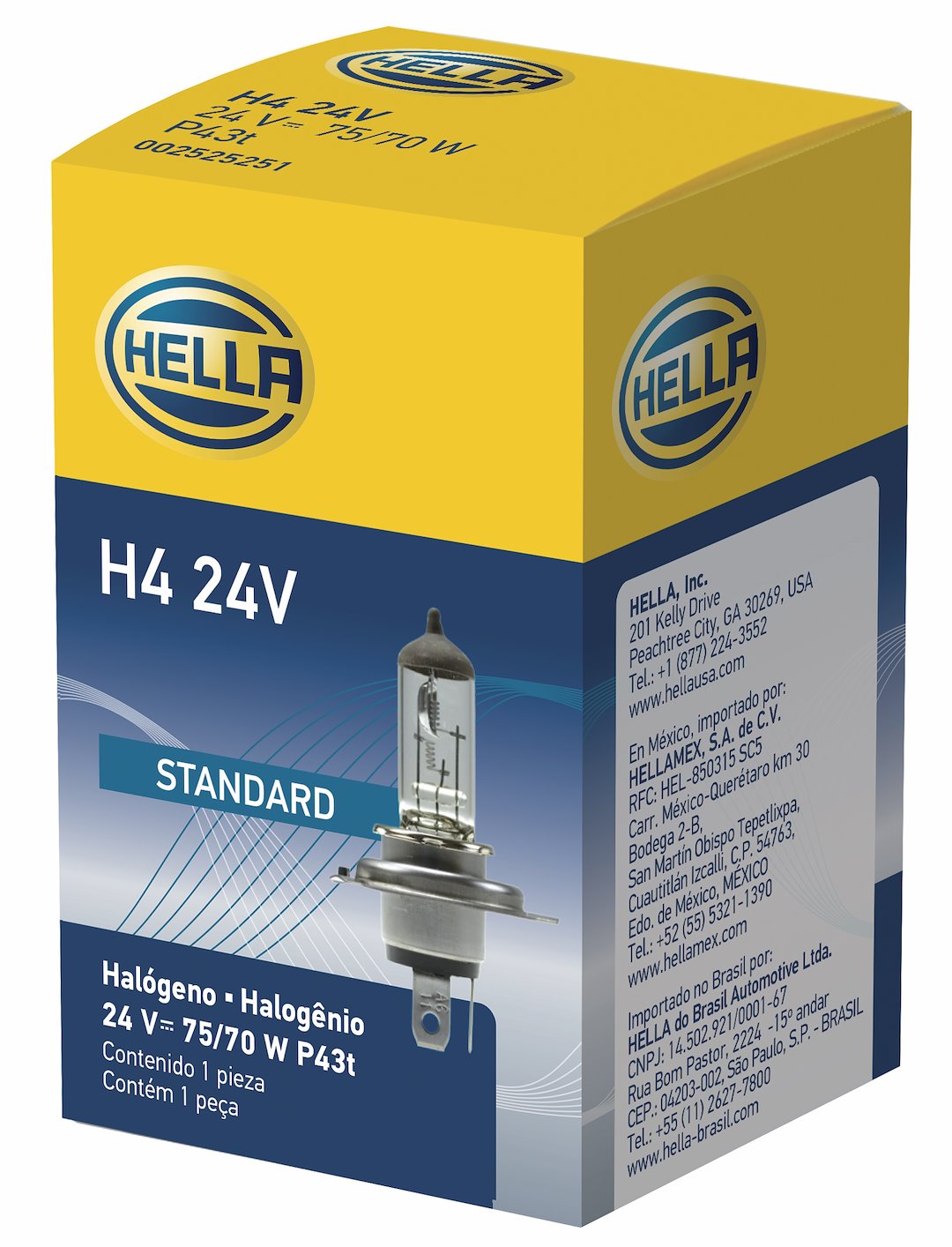 Hella Engineered To High Standards Driving/ Fog Light Bulb H4 24V - H4 P43T-24 24V 75 70