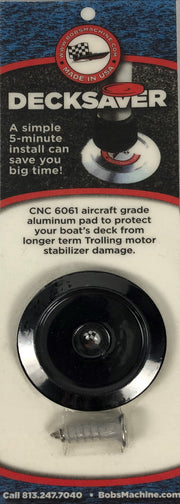 Bobs Machine Easy To Install Trolling Motor Stabilizer Deck Plate 311-100000-PCGBLK - Glossy Black Saver