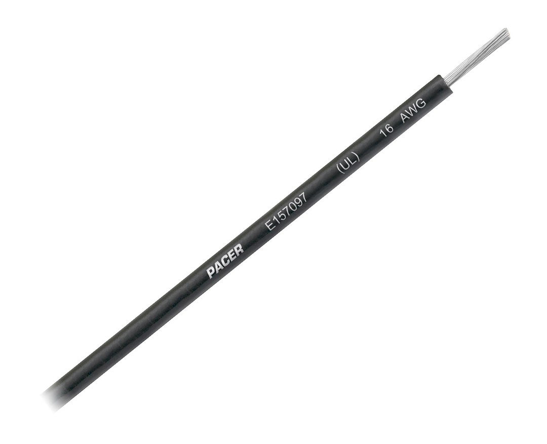 Pacer No Supplier Warranty Primary Wire WUL16BK-100 - 16 Awg UL BK TC 100FT RL
