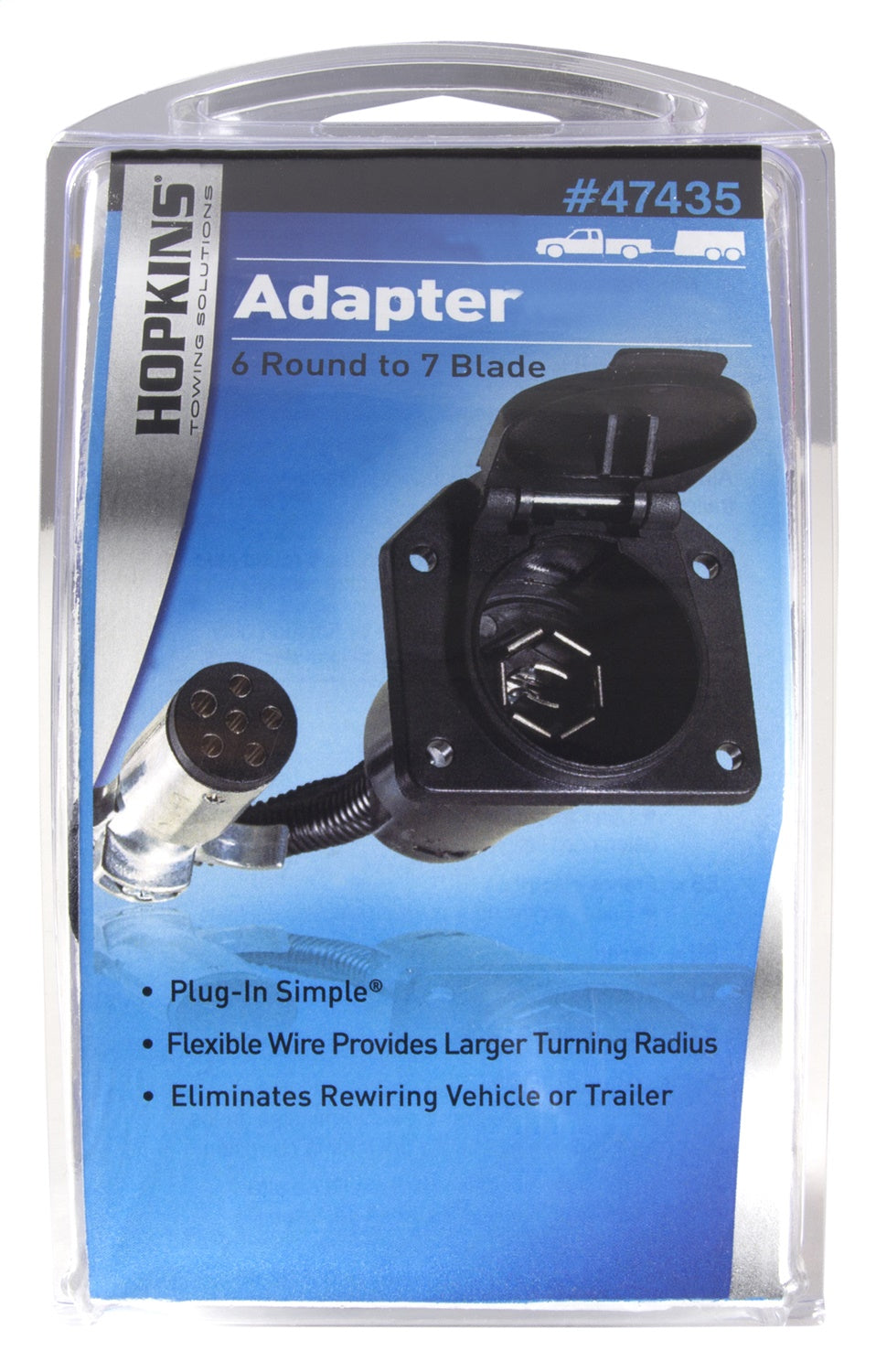 Hopkins Features Dust Cover Trailer Wiring Connector Adapter 47435B - Rnd 7RV Adpt Bulk 20