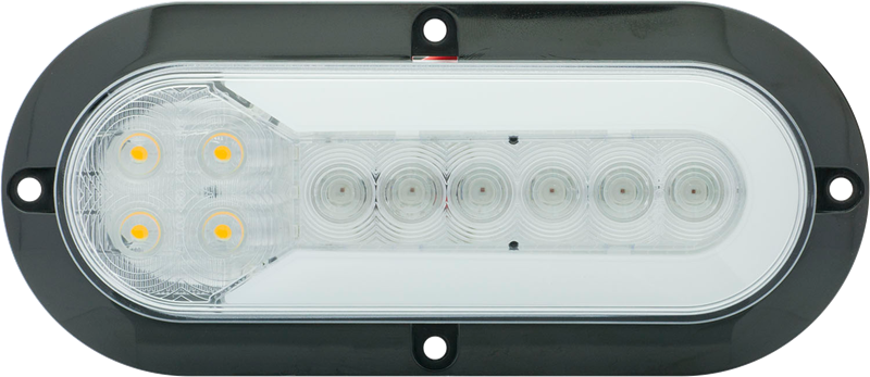 Optronics Surface Flange Mount Installation Trailer Light STL1211RCFHPGP - Clear Led STT BU Glo Surfmt FPL3