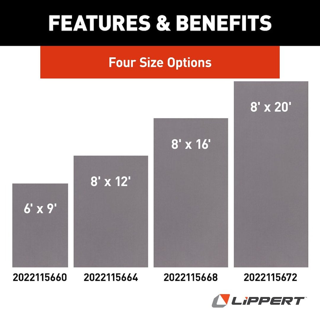 Lippert Comp UV-Resistant To Deter Fading Patio Mat 2022115668 - Gray Outdoor Rug