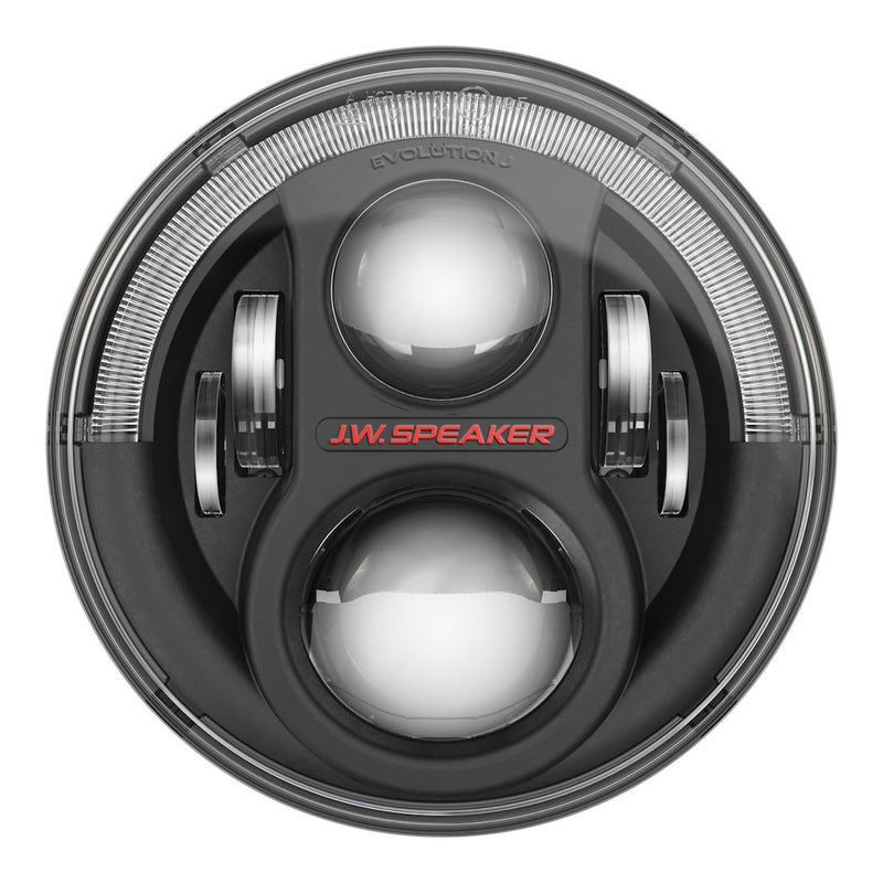 JW Speaker No Anti-Flicker Harness Required Headlight Assembly 0554563 - Black 8700-Evoj2-12V Ece Lht Set