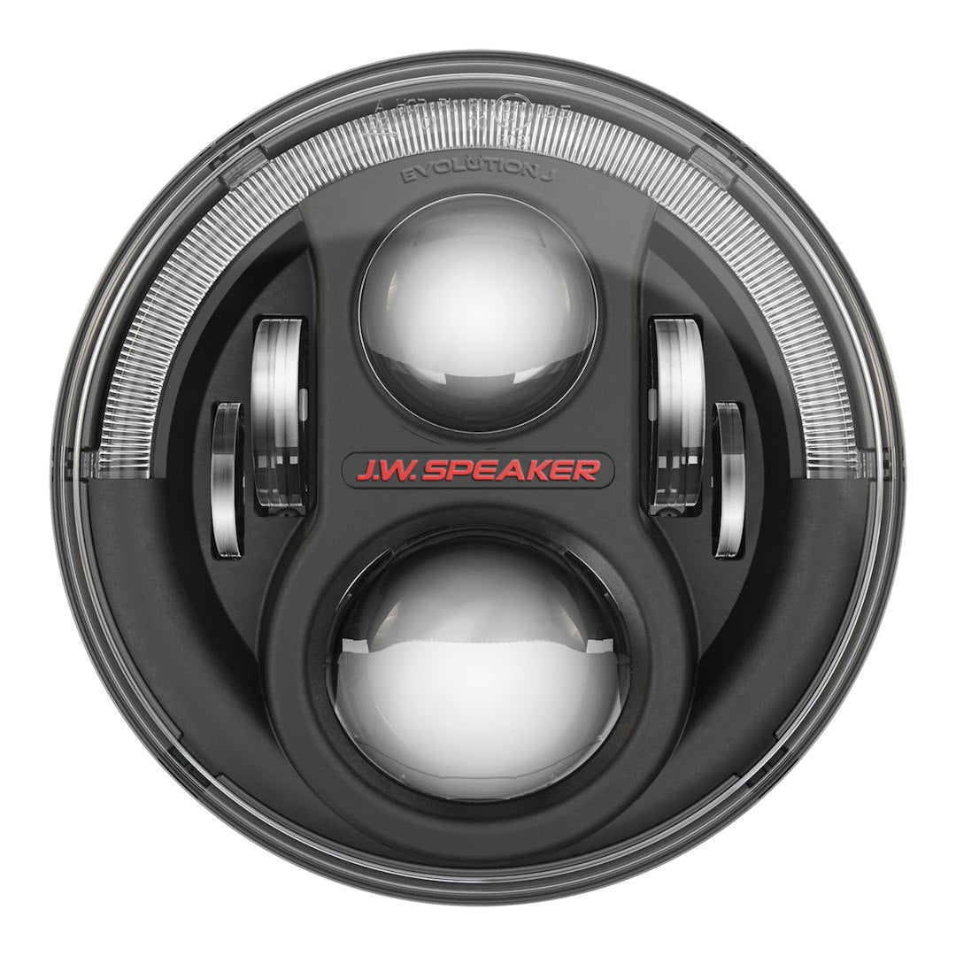 JW Speaker No Anti-Flicker Harness Required Headlight Assembly 0554563 - Black 8700-Evoj2-12V Ece Lht Set