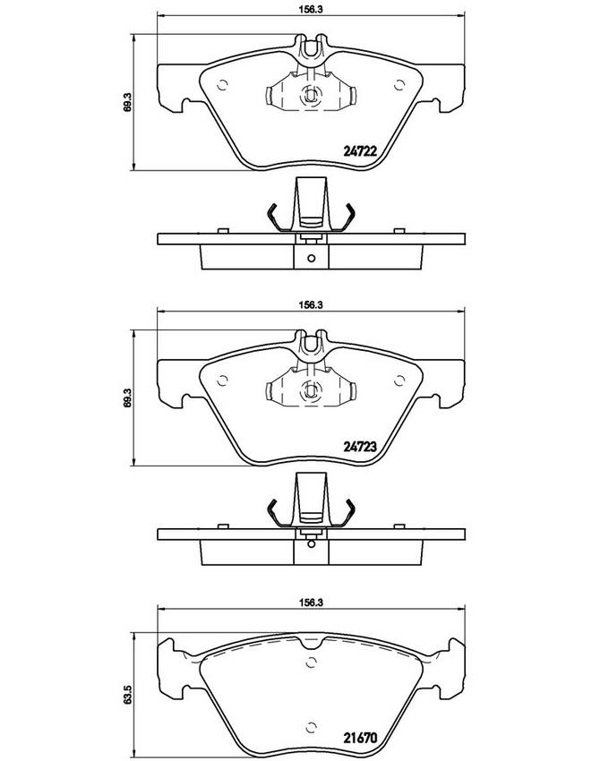 Brembo Premium Low-Met OE Equivalent Pad Brake Pad P50075 - Disc Set