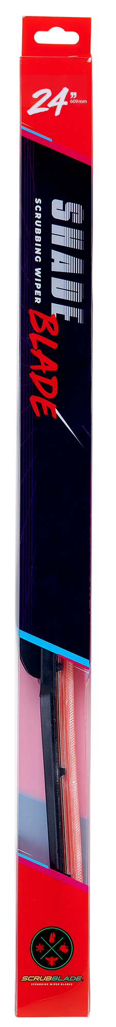 Scrubblade Ensure Quiet Operation Windshield Wiper Blade CBR2400 - Red 24 Silicone Shadeblade Wip Blae