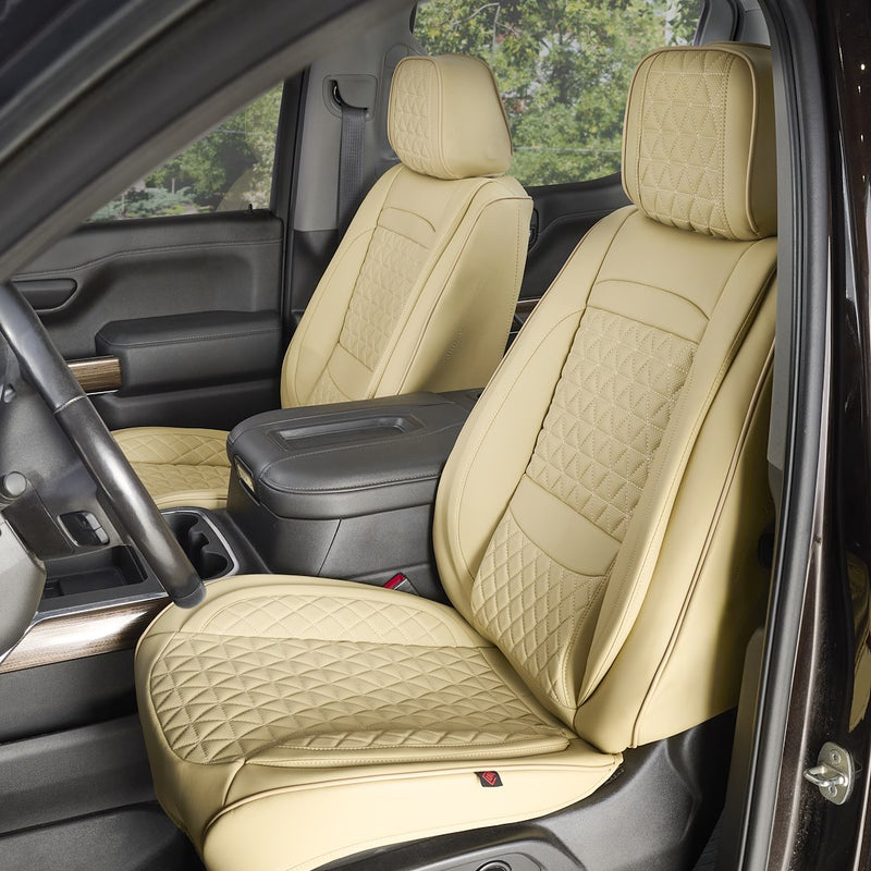 Seat CVR SOL Scratch Resistant Eco-Leather Seat Cover Fffbe - Beige Bundle Frnts