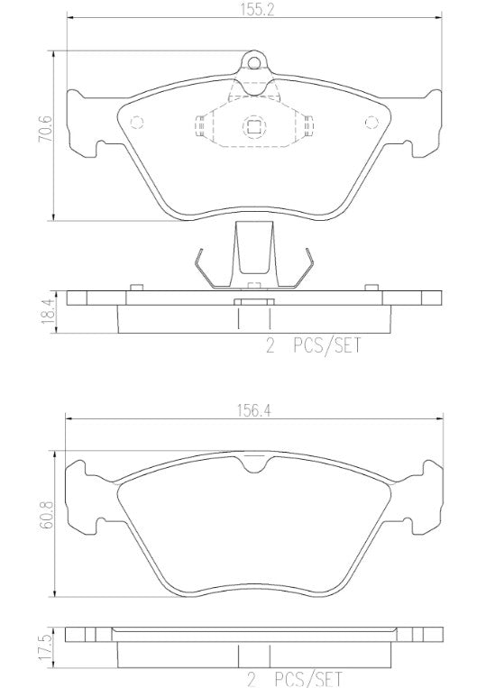 Brembo Premium Low-Met OE Equivalent Pad Brake Pad P59019N - Disc Set