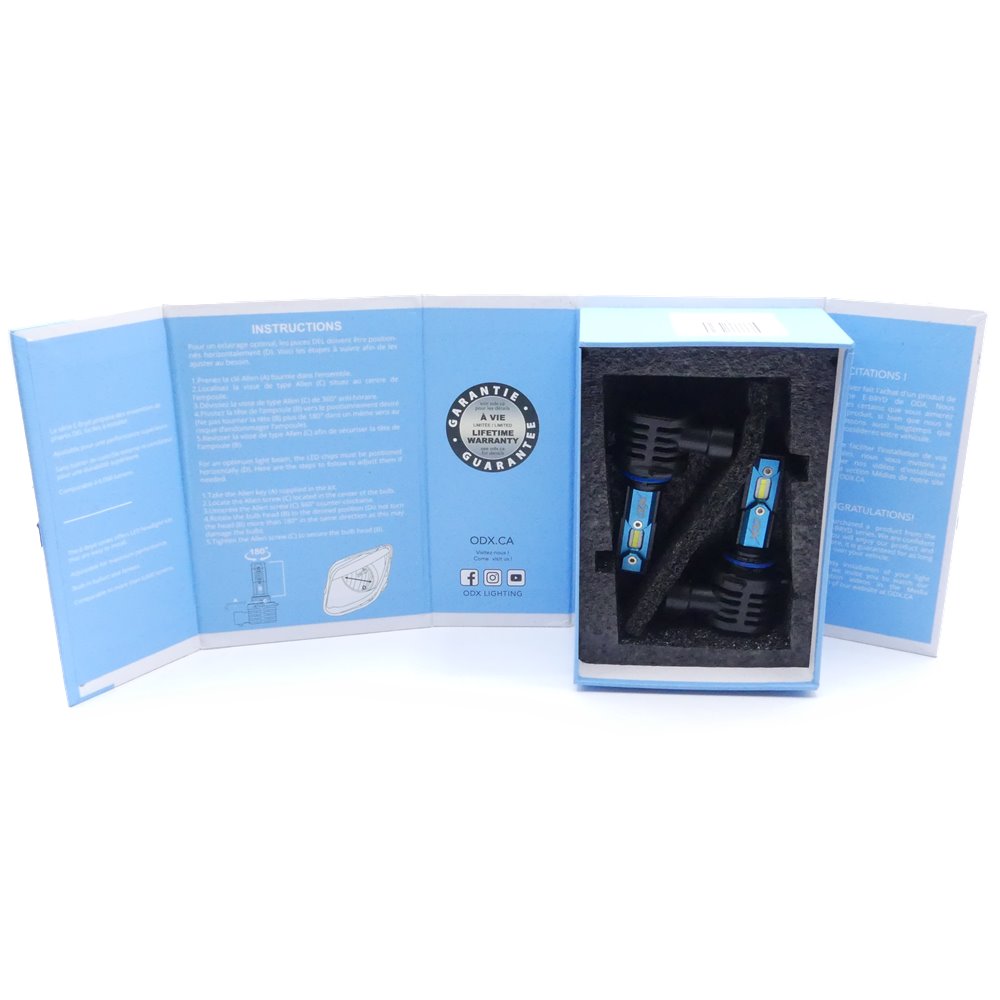 ODX Limited Lifetime Warranty Headlight Bulb Ledebryd-9005 - 9005 E-BRYD Led Box