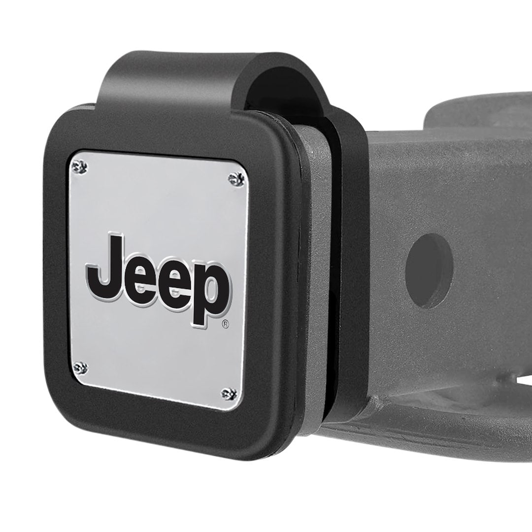 Plasticolor Universal Fit Trailer Hitch Cover 002304R01 - Jeep Metal Plate Silicone Plu