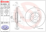 Brembo Rust-Resistant Coating Brake Rotor 09.B354.11 - Discbrakerotor Venteddisc