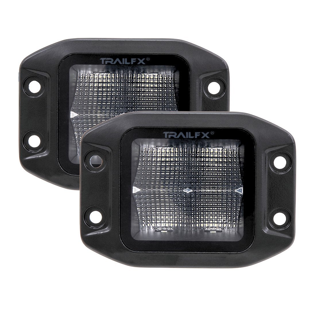 Trailfx Limited Lifetime Warranty Driving/ Fog Light 2X2FMBKF2 - 2X2 Pod 4X5W FL BK PR Flush Mount