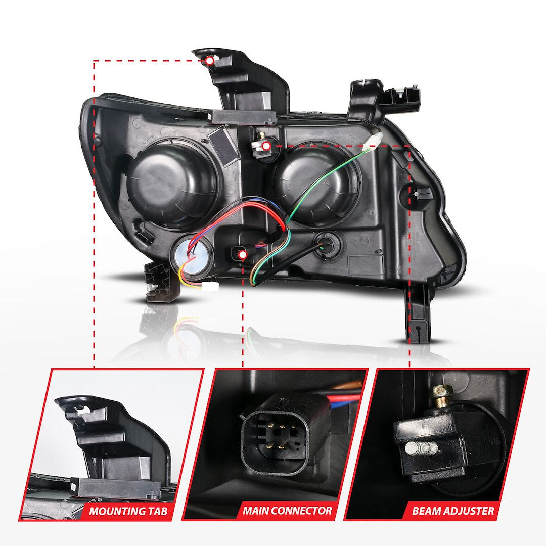 Anzo Simple Plug And Play Installation Headlight Assembly 111634 - Chevy Colorado 15-22 Full Led Proje