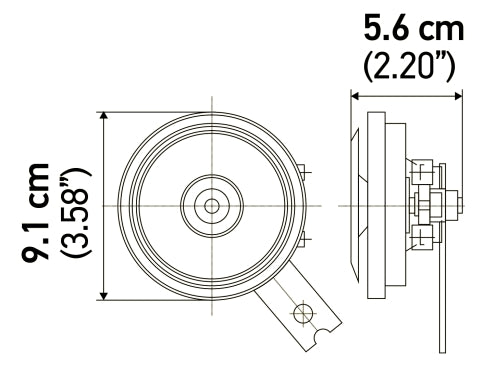 Hella Features: OE Quality Horn 002768821 - Black Kit BX Disc 92MM