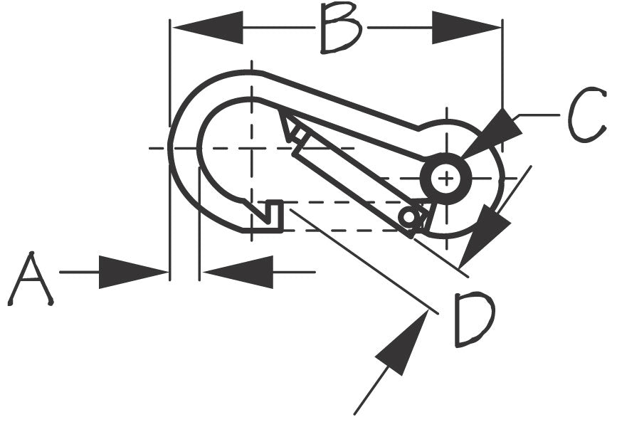 SEA DOG No Supplier Warranty Carabiner 151605-1 - Stainless Snap Hook EYE
