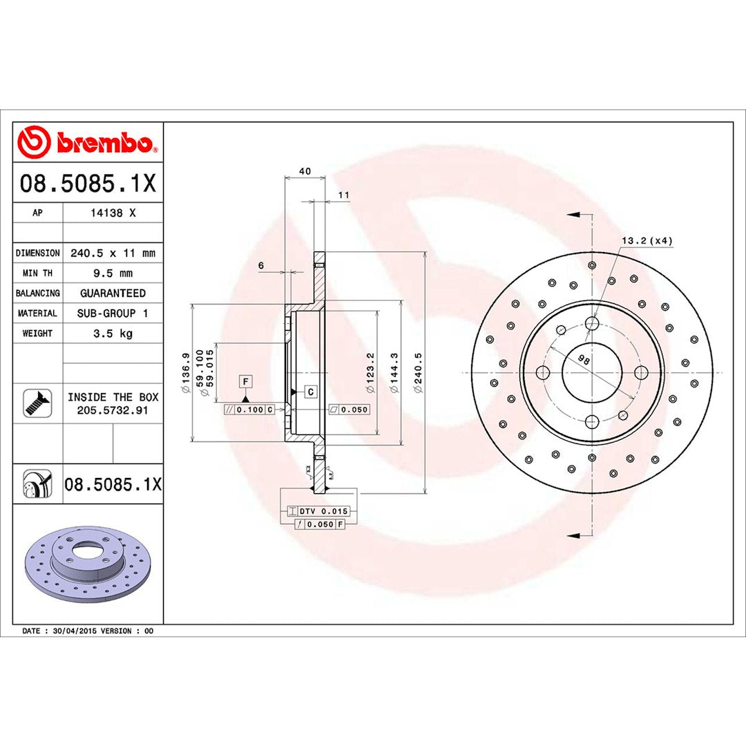 Brembo Components Not Hazardous To Health Brake Kit KTX0087