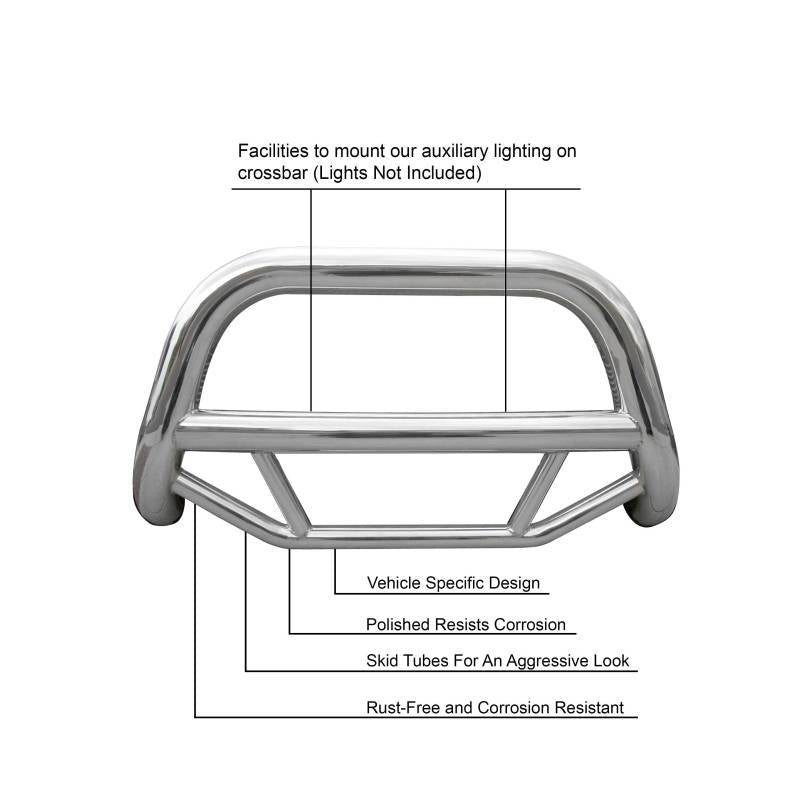 Black Horse No Drilling Required Bull Bar MBS-NIC6005 - 2005-2015 Nissan Frontier BAR