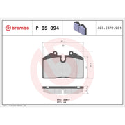 Brembo Premium Low-Met OE Equivalent Pad Brake Pad P85094 - Disc Set