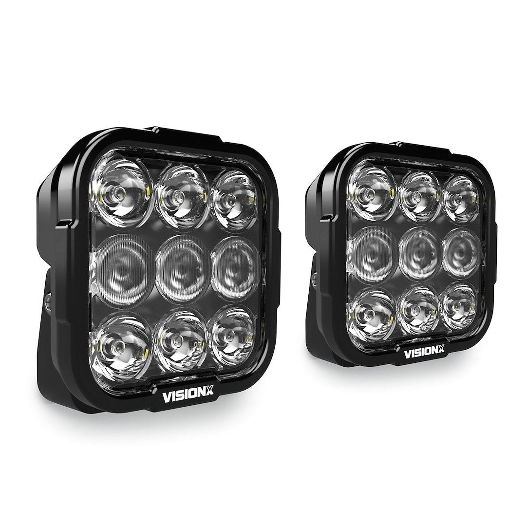 Vision X Limited Lifetime Warranty Driving/ Fog Light Dura2-DL9Cbkit - White 9-LED 60-20 Combo Beam Drl