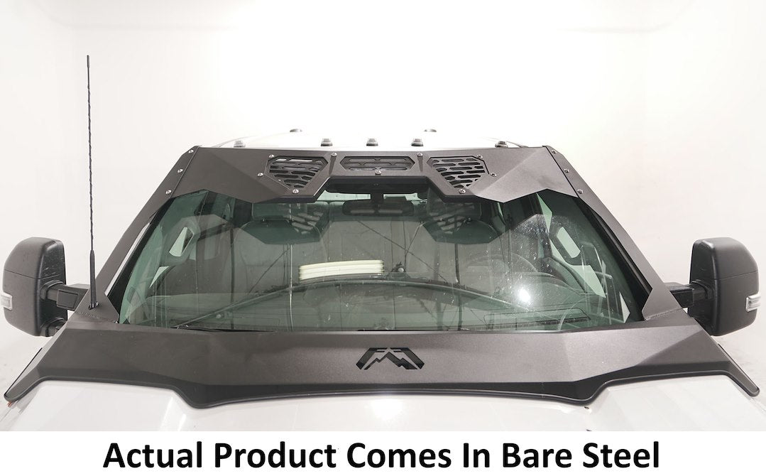 FAB Fours Combines Roof Visor And Cowl Windshield Frame Cover VC5900-B - 2023 Ford Super Duty Vicowl Bare