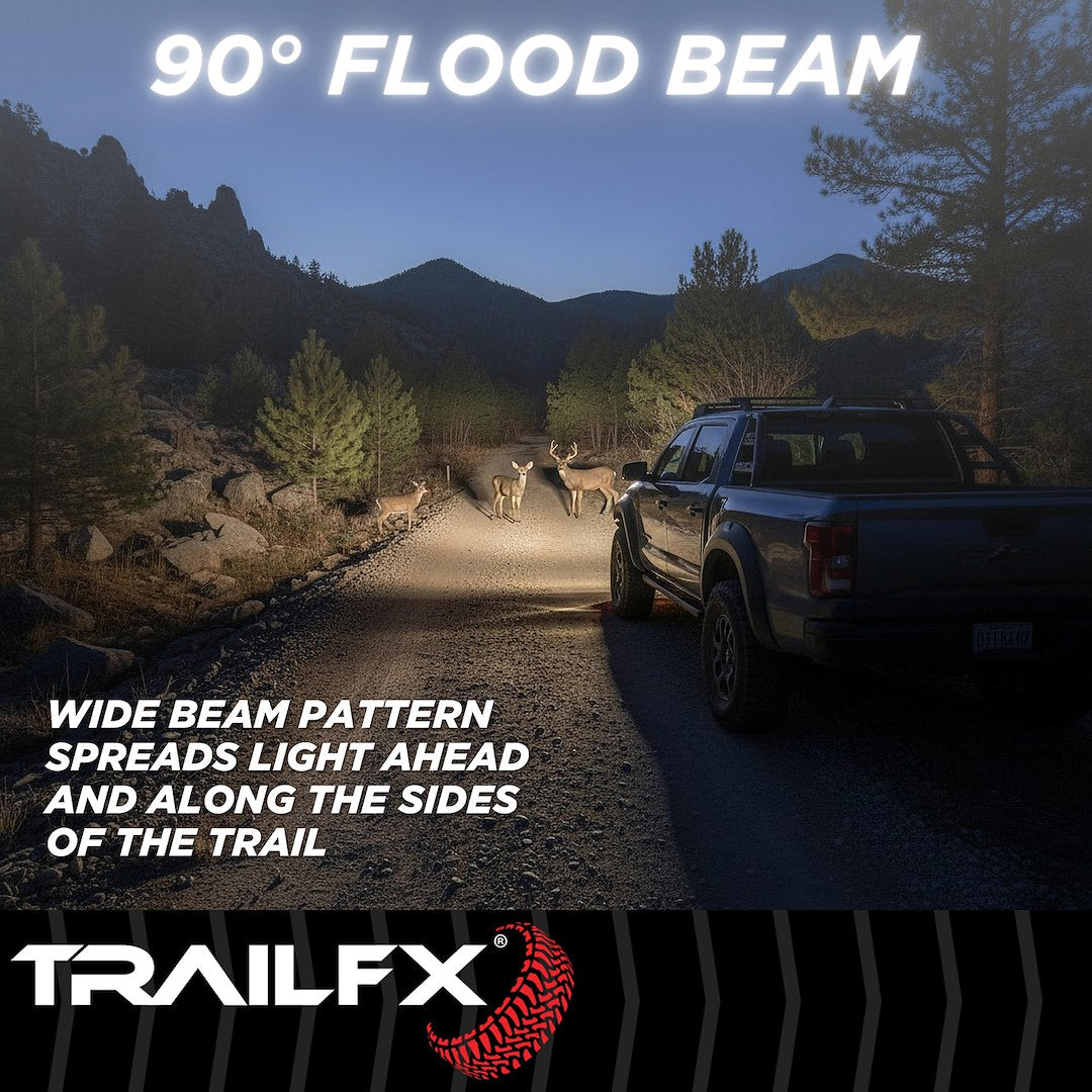 Trailfx Limited Lifetime Warranty Driving/ Fog Light 2X2FMBKF2 - 2X2 Pod 4X5W FL BK PR Flush Mount