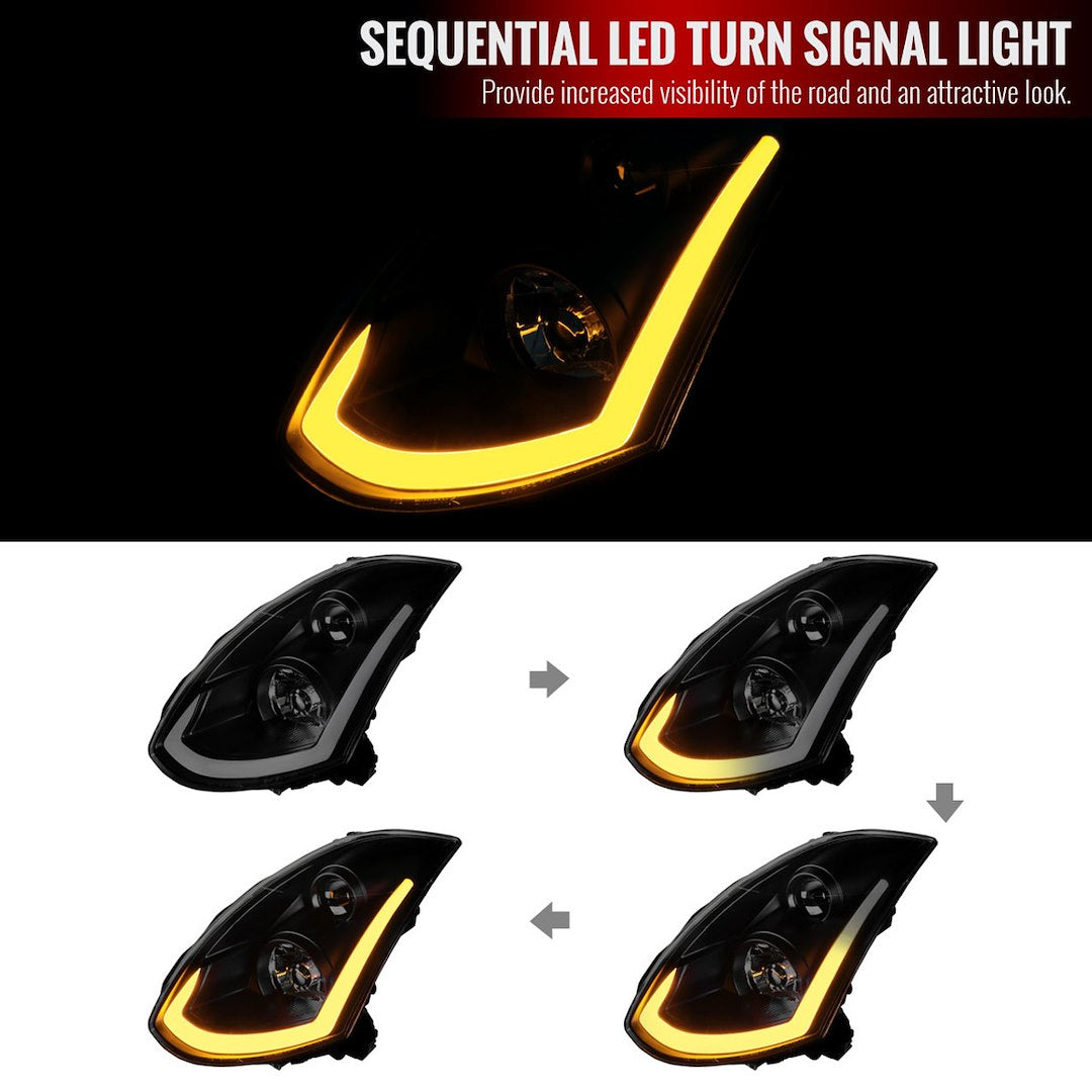 Spec-D Tunin LHP-G35032SM-SQ-RS Headlight Assembly