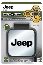 Plasticolor Universal Fit Trailer Hitch Cover 002304R01 - Jeep Metal Plate Silicone Plu