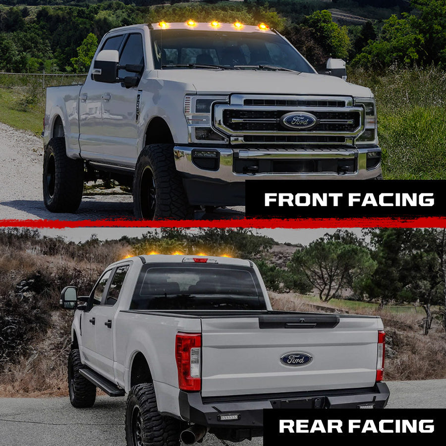 Recon Access SAE And Dot-Compliant Roof Marker Light 264343Bkhpam - Ford 17-22 Superduty 5-Piece Set
