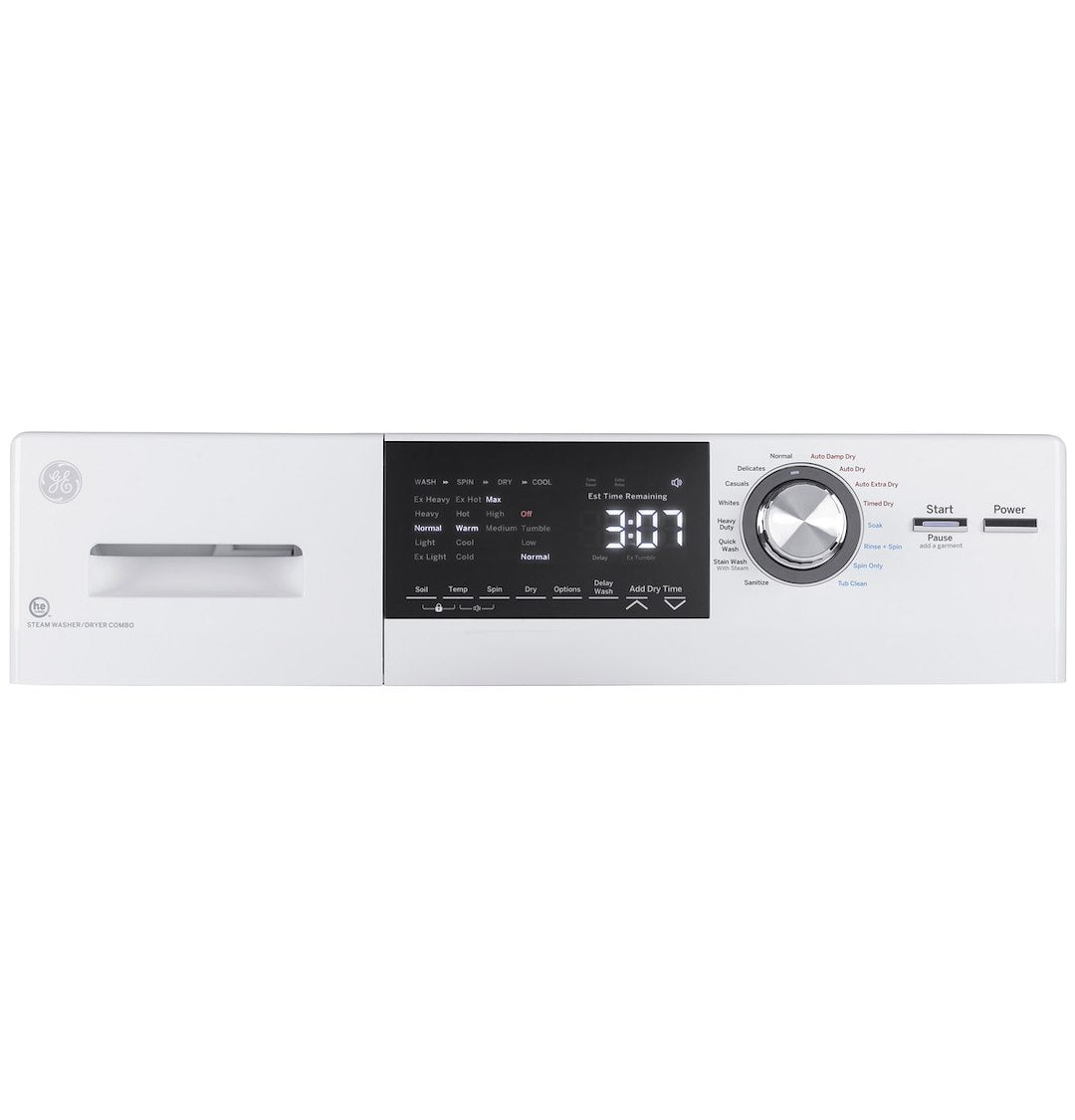 GE Appliance Made In USA Clothes Washer/ Dryer Combo Unit GFQ14Essnww - 24 2.4 CU. FT.Capacity Front