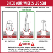 Revolution One Piece Solid Design Lug Nut 251648R - Red Spike M14 24