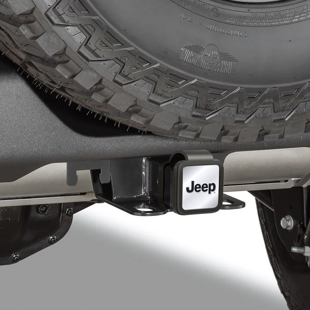 Plasticolor Universal Fit Trailer Hitch Cover 002304R01 - Jeep Metal Plate Silicone Plu