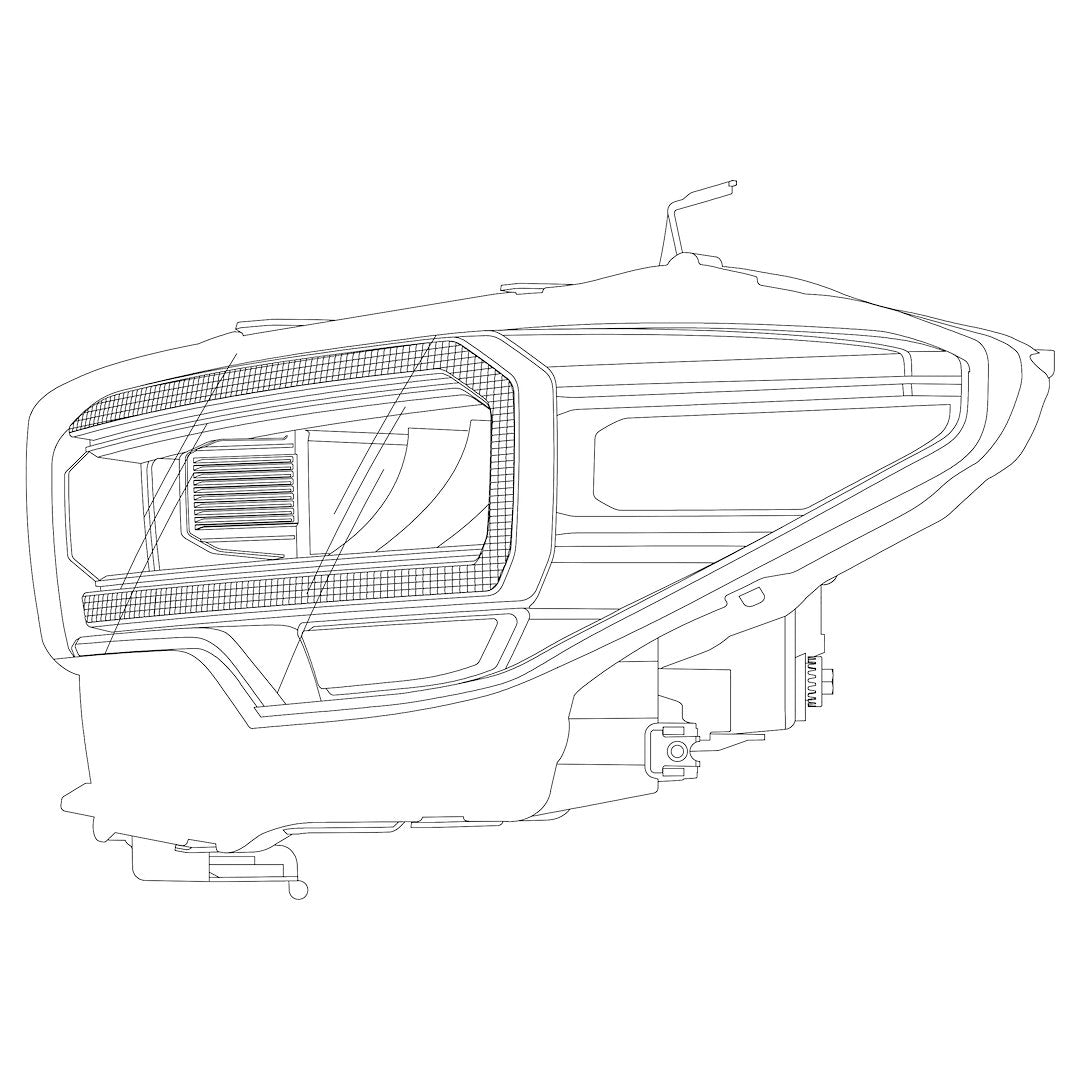 Alpharex USA 880702 Headlight Assembly - Black
